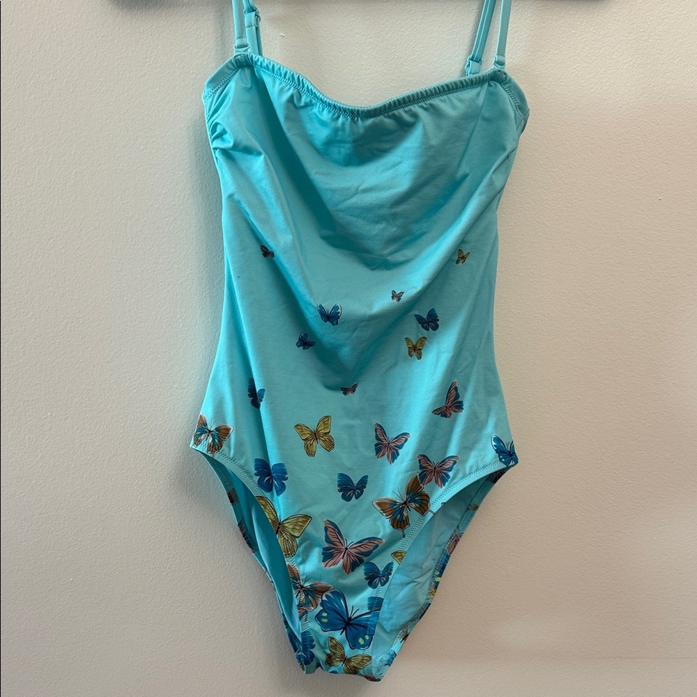 Vilebrequin Swimsuit Women’s One Piece Size 6 Light Blue Butterfly Accents